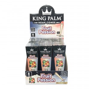 King Palm Hemp Cones 1 ¼ Size 6pk - Fruit Passion - 30ct Display